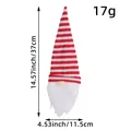 Red and white striped knit Christmas gnome wine bottle cover with dimension labels - Red and White Striped (O2-32)