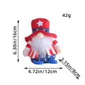 Independence Day gnome plush decoration in US flag colors with 16cm height dimensions - American Gnome Red Hat (C1-2)