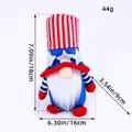 Gnomo di peluche patriottico per l'Indipendenza con dimensioni 18x16x9 cm decorazione - Cappello Rosso Senza Luce (C3-9)