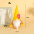Schattige gele kabouter pluche pop met roze bloem en witte baard voor woondecor - Gele Hoed Mannelijk Model (C2-18) / 1 Stuk