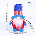 Gnomo di peluche patriottico per il Giorno dell'Indipendenza con stelle e strisce 44g - Cappello Blu Senza Luce (C3-10)