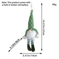 Plüsch-Weihnachtswichtel zum Aufhängen mit grüner Strickmütze und LED-Beleuchtung - Grün