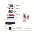 Dettagli dimensionali dell'insegna in legno per l'Indipendenza con motivi bandiera USA - Stile Bandiera Americana USA