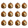 Juego de 12 adornos colgantes de calabaza de Halloween con caras de Jack-o'-lantern - Cara Sonriente de Calabaza / Juego de 12 / Naranja Brillante