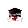 Decorative wooden graduation cap and diploma hanging sign with Congratulations message - Graduation Plaque