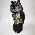 Realistic owl decoy with rotating head for effective garden pest control and decor. - Rotating Head Style