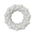 Élégante couronne de boules de Noël blanches avec ornements brillants pour décoration - Ensemble de 44 pièces / Blanc