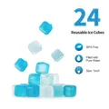 Lot de 24 glaçons en plastique réutilisables bleus et clairs, sans BPA, taille 1 pouce - Carrés Bleus & Transparents 24 Pièces