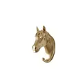 Dettaglio di un appendiabiti da parete decorativo dorato a forma di testa di cavallo - Stile Cavallo