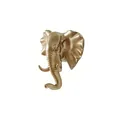 Dettaglio di un gancio a muro a forma di testa di elefante dorato per l'organizzazione di casa - Gancio a Forma di Elefante
