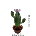 Adorno de escritorio de cactus de vidrio verde hecho a mano con flor y medidas - Estilo Cactus de Vidrio / Verde