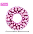 Couronne de Noël rose vif de 40 cm de diamètre pour la décoration de porte festive. - Ensemble de 44 pièces / Rose