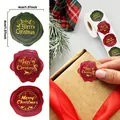 Detalle de las pegatinas de sello de cera de Navidad con relieve y dimensiones. - 4cm Diámetro (Aprox 500 Hojas/Paquete) / Rojo y Verde