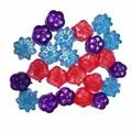 Colorful flower-shaped reusable plastic ice cubes for drinks and bar party decorations - Flower Style / 24 Pieces Pack