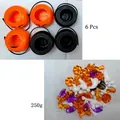 Set de Halloween con 6 mini cubos y 250g de dijes de acrílico variados para fiestas - Juego de Halloween (Cubos y Adornos)
