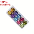 Detailed view of 10-piece multi-color glass Christmas balls in 5cm diameter size - 10 Pieces/Pack (5cm) / Multicolor