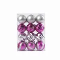 24-piece pink and silver Christmas ball ornaments set for holiday tree decoration - 24-Piece Set (6cm) / Pink and Silver