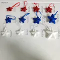 Glitterende schuimsterren voor Independence Day in rood wit en blauw diverse maten - Stijl D / 3.5cm;4cm;5.5cm