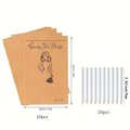 Hochzeitsspiel-Set mit 10 Guess The Dress Karten und 10 kleinen Bleistiften für Gäste - 10 Stück/Packung / Guess The Dress Karte und Stifte