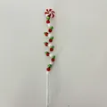 Christmas spiral candy pick with red green white beads and windmill top for DIY decor - Red White and Green