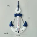 Mediterranean anchor wall decor with thermometer and nautical shell details - Thermometer Anchor