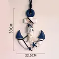 Detailed dimension view of nautical anchor wall hanging decoration - Blue Starfish Double Fish Anchor
