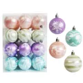 Set of 24 painted 6cm Christmas ornaments in mixed colors for tree decoration - 24-Piece Set (6cm) / Macarons