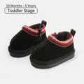 Black baby snow boots with red embroidery and warm fur lining for toddlers, size 23 - Size 15 / 11.5cm Internal / Black