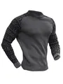 Detailansicht eines schweren Herren-Waffelstrickpullovers mit geometrischem Muster - S / Oberteile / Dunkelgrau