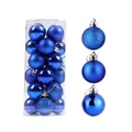 Royal blue Christmas ball ornaments set with glitter matte and glossy finish - 3cm/24pcs per bucket / Sapphire Blue