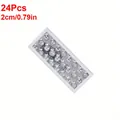 Pack of 24 shimmering silver 2cm glitter Christmas ball ornaments for tree decoration - 24 Pieces (2cm) / Silver