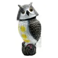 Realistic plastic owl decoy with rotating head for garden pest and bird repellent use - Large Rotating Head Owl (323) / White Belly