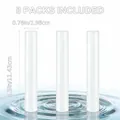 Reusable plastic ice sticks for water bottles, 8 packs with dimensions 4.5x0.78 inches - White Cylinder Style / 8 Pieces/Pack