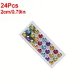Set of 24 multi-color glitter Christmas ball ornaments, 2cm diameter, for holiday decor - 24 Pieces (2cm) / Multicolor