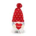 Gnomo di San Valentino Rudolf in peluche che tiene un cuore rosso con scritta Love - Stile Singolo Cuore Grigio / 12*11*26cm