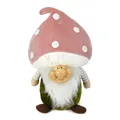 Close-up detail of a plush mushroom gnome doll featuring a sculpted resin face and beard - Puffed Cheeks Small Eyes (BH259524) / 20x15x33cm