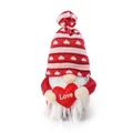 Bambola di peluche gnomo di San Valentino fatta a mano con un cuore rosso Love decorativo - Stile Singolo a Righe Rosse / 12*11*26cm