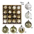 16-delige set 6cm kerstballen wit en goud met gemengde patronen en texturen - Witgouden Stijl (SY2024-12-6CM) / 16 Stuks Verpakking