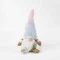 Handmade pastel tie-dye hat gnome plush toy with long white beard for home decoration - 10*7*21cm / Green