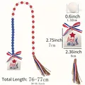 Dimensions of Independence Day wood bead garland with tassels and Americana sign - Independence Day Beaded House Style