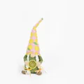 Close-up of handmade summer lemon gnome plush with pink patterned hat - Girl Style (BH215149女孩) / 39cm