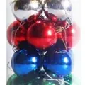 Multicolor shiny Christmas baubles in red blue and silver for holiday tree decoration - Multicolor
