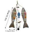 Mediterranean style wooden fish hanging ornament with starfish shell details 32cm long - Large (32x7.5cm) / Large Wooden Fish Starfish