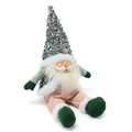 Festive luxury Christmas gnome with silver sequined hat and resin face ornament. - Sequin Gnome / 18*25*30cm