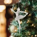 Transparente Ballerina-Weihnachtsdekoration aus Acryl am Weihnachtsbaum hängend - Transparentes Acryl Tanzendes Mädchen