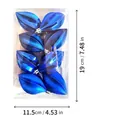 Set of six blue starfruit Christmas tree ornaments in clear 11.5x19cm packaging box - Sapphire Blue