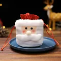 Santa Claus plush drawstring bag for Christmas gifts and candy packaging. - Santa Claus Style (L502)