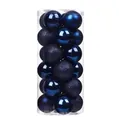 24pcs navy blue Christmas bauble ornaments set in clear barrel, mixed finishes. - Dark Blue