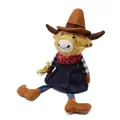 Hochauflösende Nahaufnahme eines süßen Hochlandrind-Stofftiers im Western-Cowboy-Outfit. - Cowboy-Kuh 18*11,5*42cm