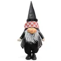 Gnome motard cool avec visage en résine, tenue de motard en cuir noir et lunettes chic - Grand (BH2239183) / 25*16*64cm / Noir